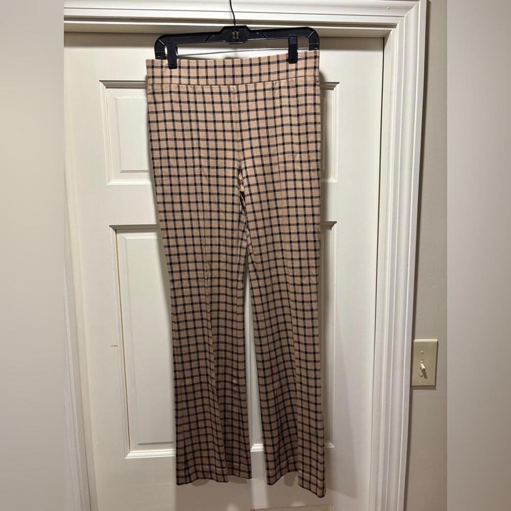 Ann Taylor Tan and Black Trousers with Plaid Pattern